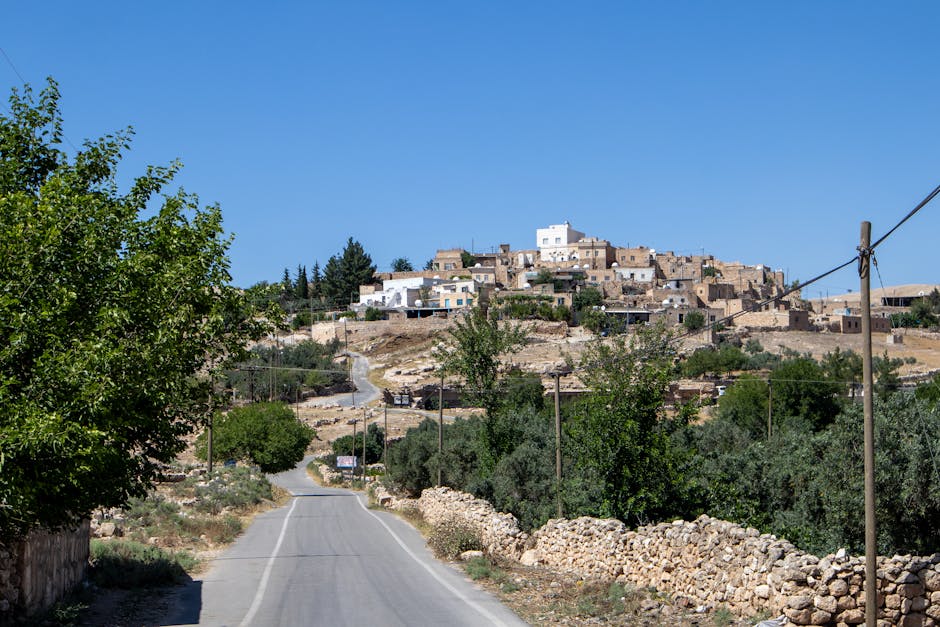 Doğu Anadolu'da taş köy evlerinin bulunduğu kırsal manzara