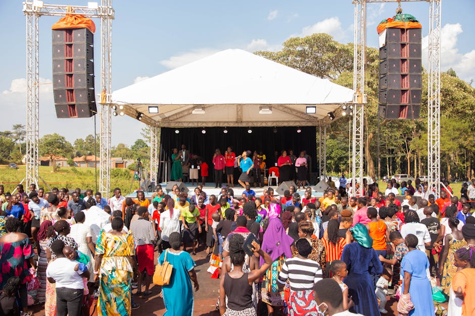 Açık hava konseri kalabalığı ve sahne enerjisi