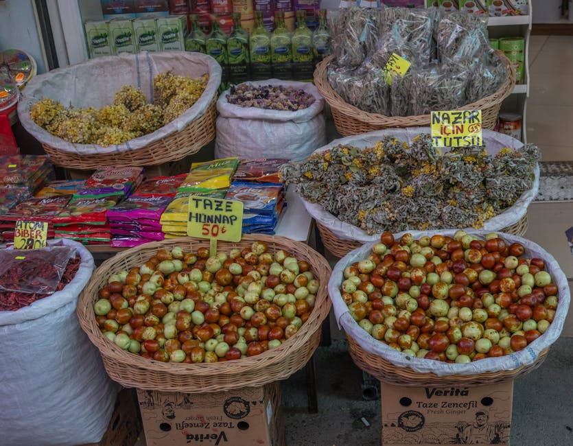 Kıbrıs köy pazarında yerel ürünler ve lezzetler