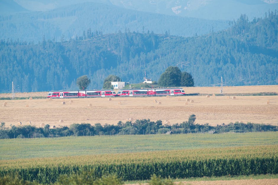 Avrupa kırsalını gören tren yolculuğu yapan yolcular
